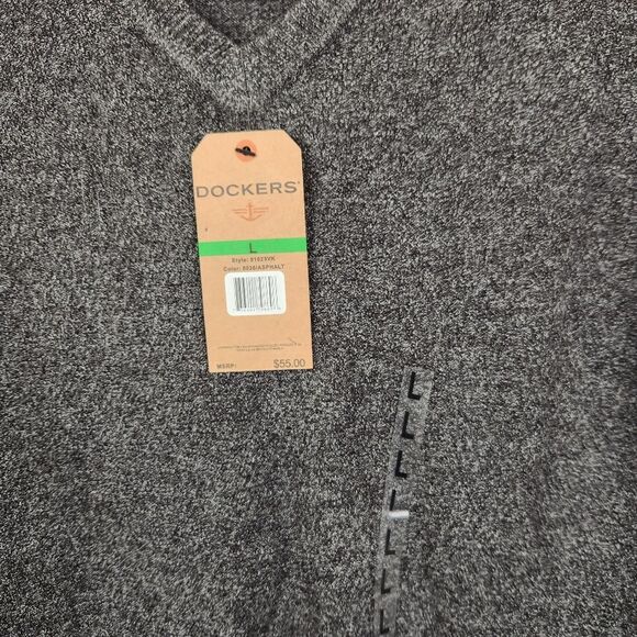 NEW Dockers Mens Super Soft Acrylic Long Sleeve V-Neck Sweater Large - Picture 6 of 7